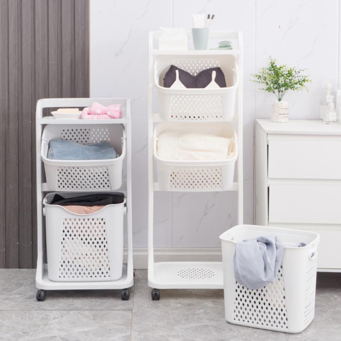 推車(chē)臟衣收納架(二層/